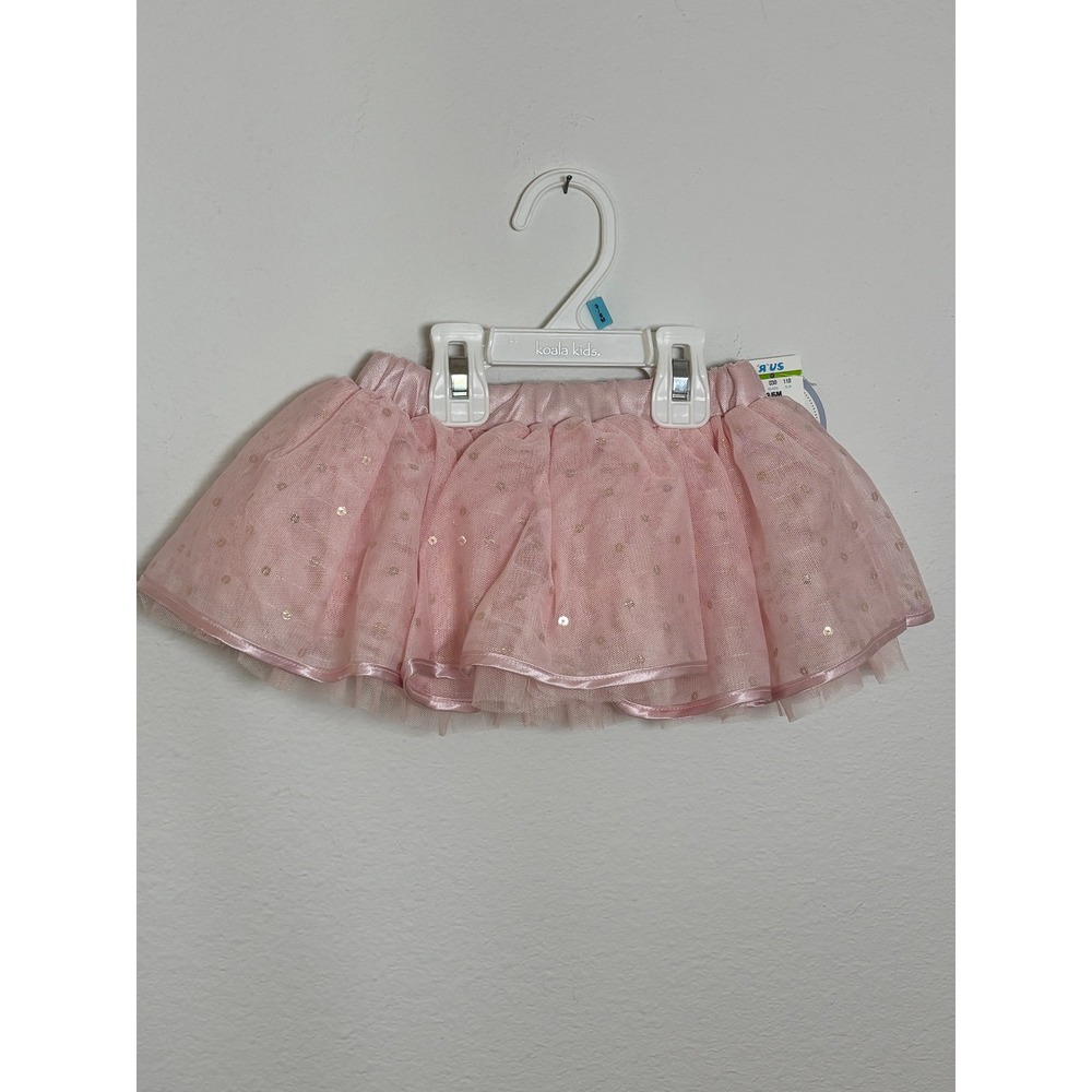 Koala Kids Baby Girl Pink Tulle Tutu Skirt Gold Sequins 3-6 Months NWT